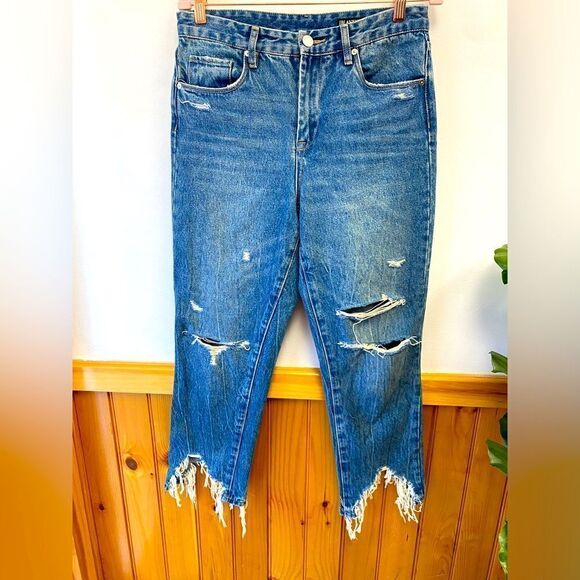 Blank NYC The Madison Crop High Rise Jeans Raw Hem Jeans Sz 28 - Picture 2 of 6